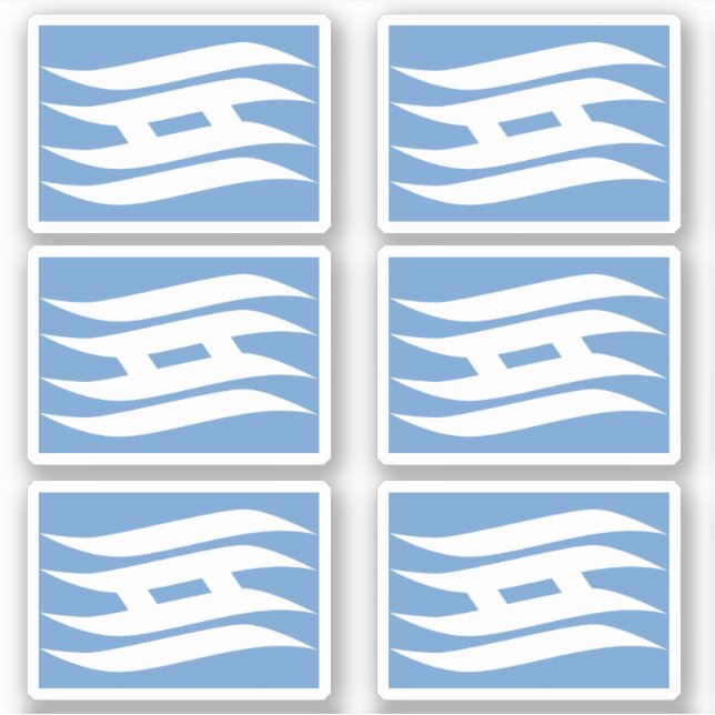 Adesivo Bandeira do Distrito de Hyogo, Japão (Frente)