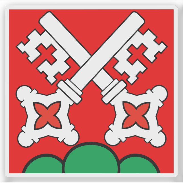 Adesivo Bandeira do distrito de La Neuveville, Suiça (Frente)