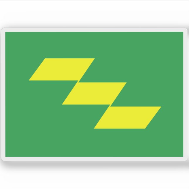 Adesivo Bandeira do Distrito de Miyazaki, Japão (Frente)