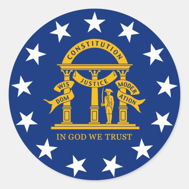 Adesivo Bandeira do Estado da Geórgia (Frente)