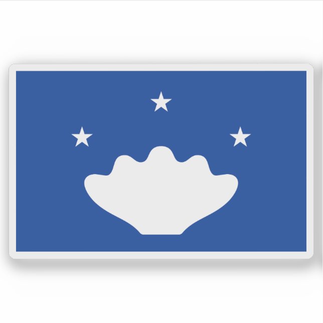 Adesivo Bandeira do Estado de Hatohobei (Tobi), Palau (Frente)