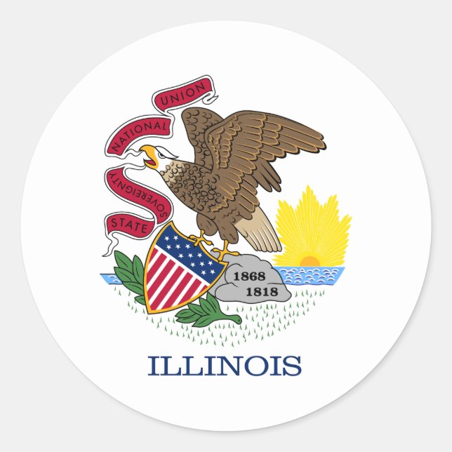 Adesivo Bandeira do Estado de Illinois (Frente)