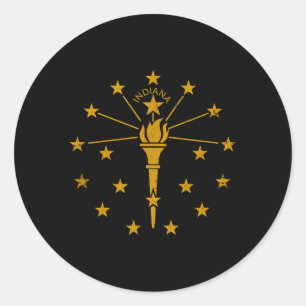 Adesivo Bandeira do Estado de Indiana Vintage Legal Desgas