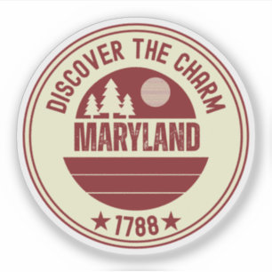 Adesivo Bandeira do Estado de Maryland - Souvenir de Caran