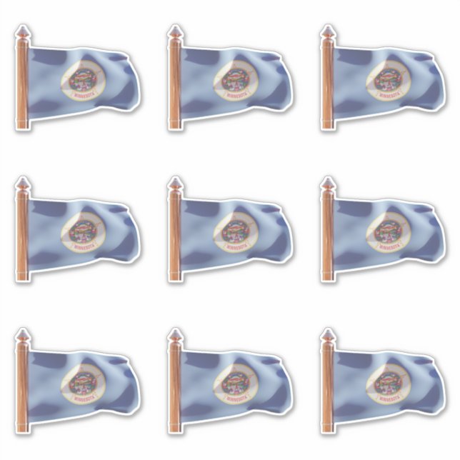 Adesivo Bandeira do Estado de Minnesota (Saída) (Frente)