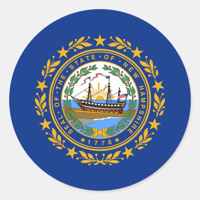 Adesivo Bandeira do Estado de New Hampshire (Frente)