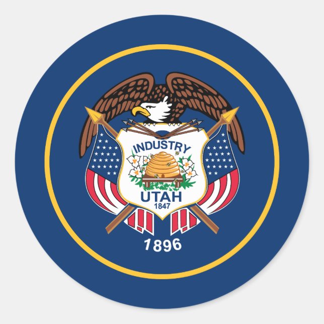 Adesivo Bandeira do Estado de Utah (Frente)