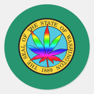 Adesivo Bandeira do Estado de Washington com Cores Folha e