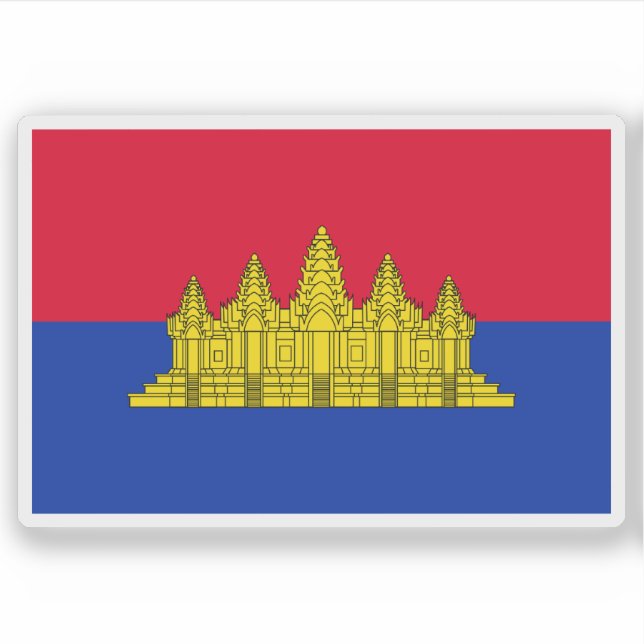 Adesivo Bandeira do Estado do Camboja (1989-1992) (Frente)