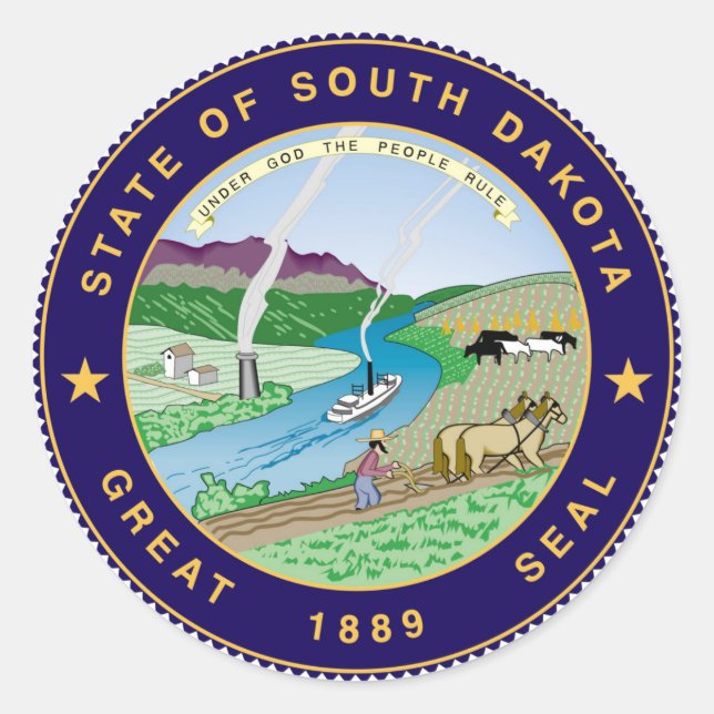 Adesivo bandeira do estado do dakota do sul república unid (Frente)