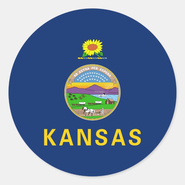 Adesivo Bandeira do estado do Kansas (Frente)