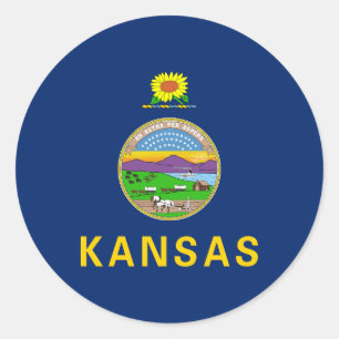 Adesivo Bandeira do estado do Kansas
