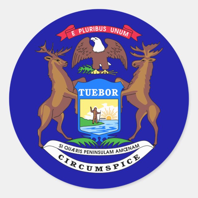 Adesivo Bandeira do Estado do Michigan (Frente)