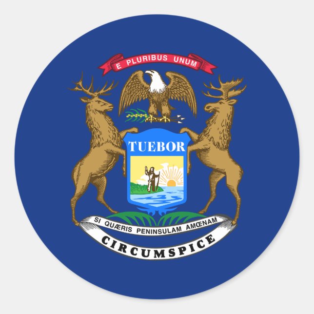 Adesivo Bandeira do Estado do Michigan (Frente)