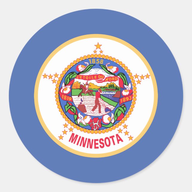 Adesivo Bandeira do Estado do Minnesota (Frente)