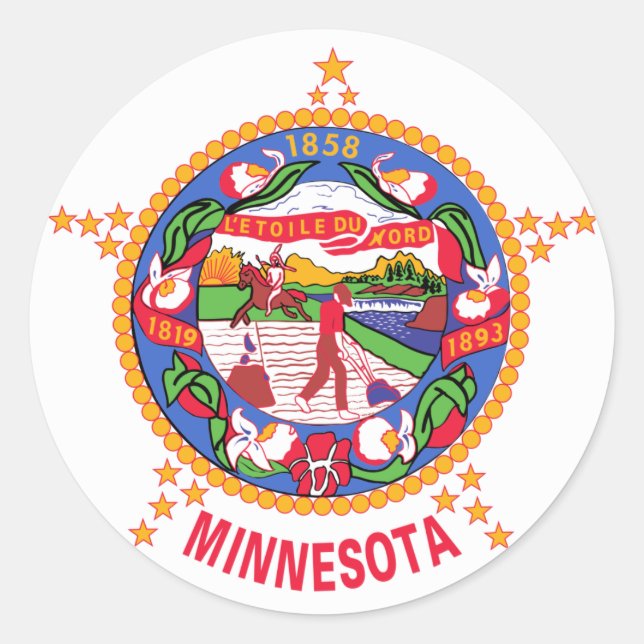 Adesivo Bandeira do Estado do Minnesota (Frente)