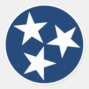 Adesivo Bandeira do Estado do Tennessee Azul Estrelas Bran