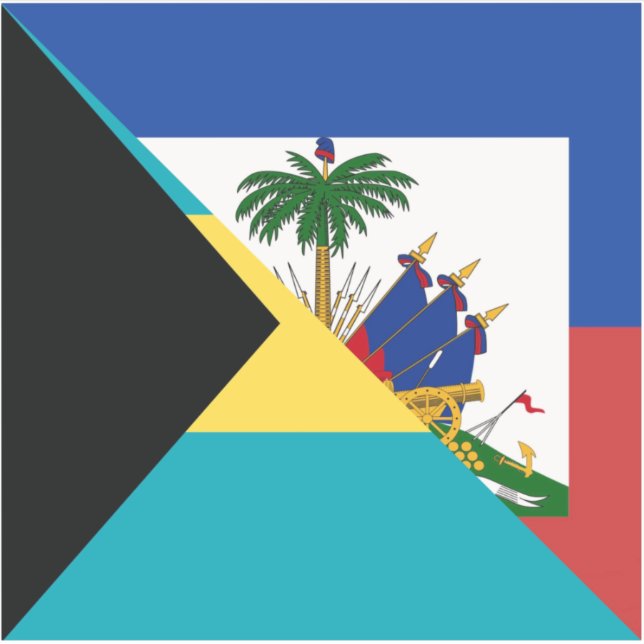 Adesivo Bandeira do Haiti Bahamas | Bandeira meio haitiana (Frente)