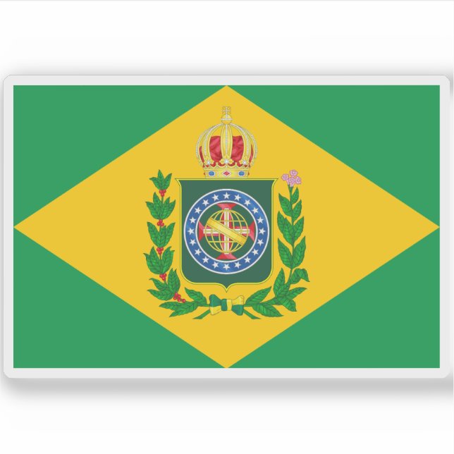Adesivo Bandeira do Império do Brasil (1853-1889) (Frente)