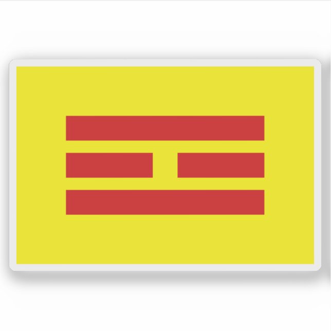 Adesivo Bandeira do Império do Vietname (12/6-30/8/1945) (Frente)