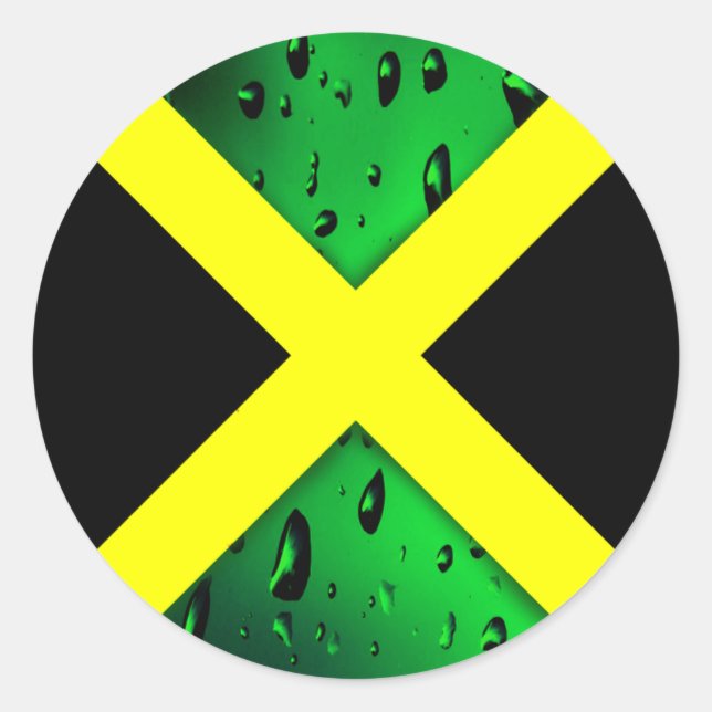 Adesivo Bandeira do Jamaica Round Sticker (Frente)