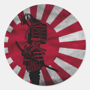 Adesivo Bandeira do japonês do samurai