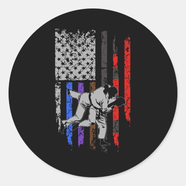 Adesivo Bandeira do Jiu Jitsu Stars & Stripes Classificam  (Frente)