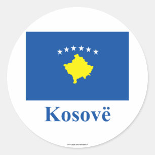 Adesivo Bandeira do Kosovo com nome em albanês