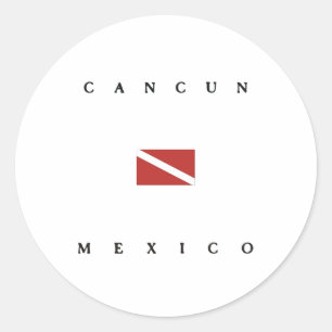 Adesivo Bandeira do mergulho do mergulhador de Cancun