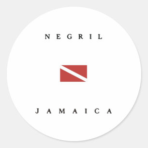 Adesivo Bandeira do mergulho do mergulhador de Negril