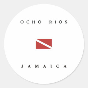 Adesivo Bandeira do mergulho do mergulhador de Ocho Rios