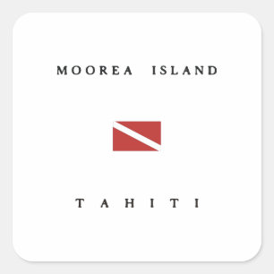 Adesivo Bandeira do mergulho do mergulhador de Tahiti da