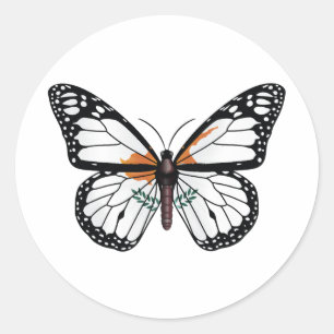 Adesivo bandeira do monarca da borboleta de Chipre