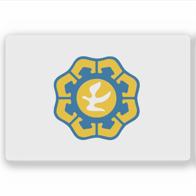 Adesivo Bandeira do município de Nicósia (Lefkosia), Chipr (Frente)