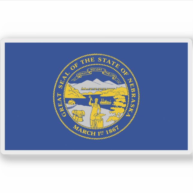Adesivo Bandeira do Nebraska (Frente)
