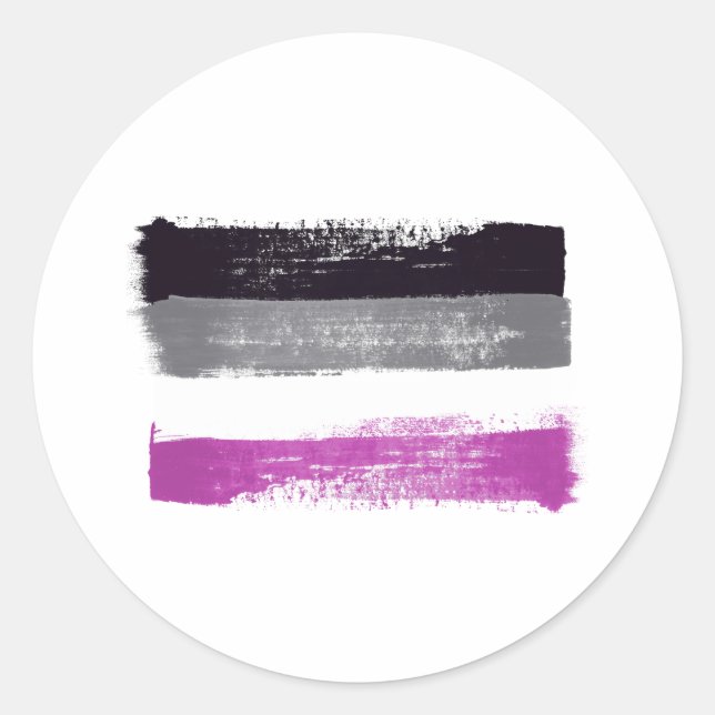 ADESIVO BANDEIRA DO ORGULHO ASSEXUAL PINTADA (Frente)