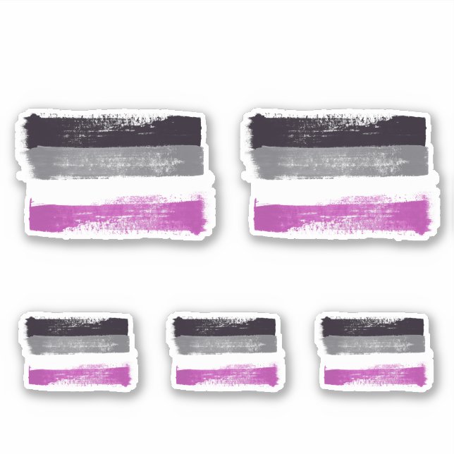 ADESIVO BANDEIRA DO ORGULHO ASSEXUAL PINTADA (Frente)