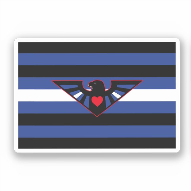 Adesivo Bandeira do Orgulho da Águia de Couro (Frente)