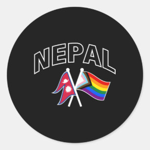 Adesivo Bandeira do Orgulho do Arco-Íris no Nepal Orgulho 