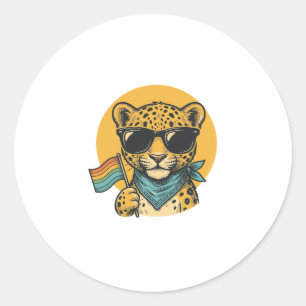 Adesivo Bandeira do Orgulho do Leopardo Arco-íris Design V