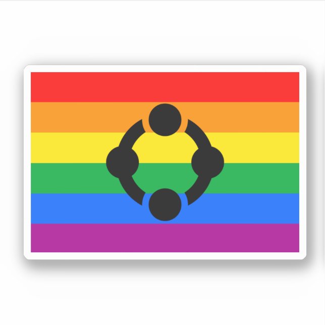 Adesivo Bandeira do Orgulho do Niche Arco-Íris (Frente)