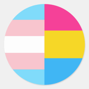 Adesivo Bandeira do Orgulho Duplo Pansexual Transgênero