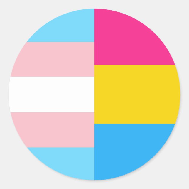 Adesivo Bandeira do Orgulho Duplo Pansexual Transgênero (Frente)