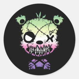 Adesivo Bandeira do Orgulho Genderfae Gótico Urso Colorido