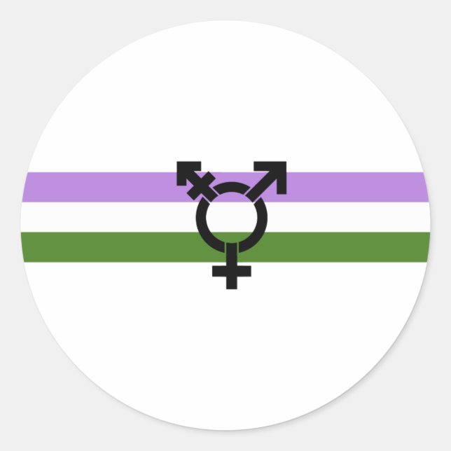 Adesivo Bandeira do Orgulho Genderqueer (Frente)