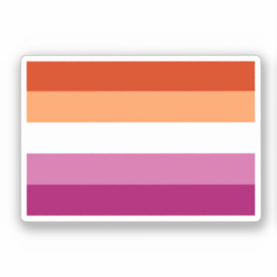 Adesivo Bandeira do Orgulho Lésbico (5 listras)