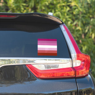 Adesivo bandeira do orgulho lésbico feminino da SlipperyJo