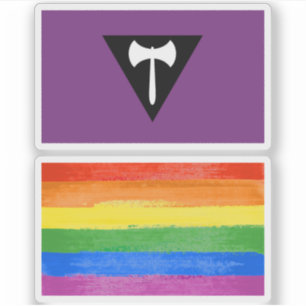 Adesivo Bandeira do Orgulho Lésbico Machado Roxo