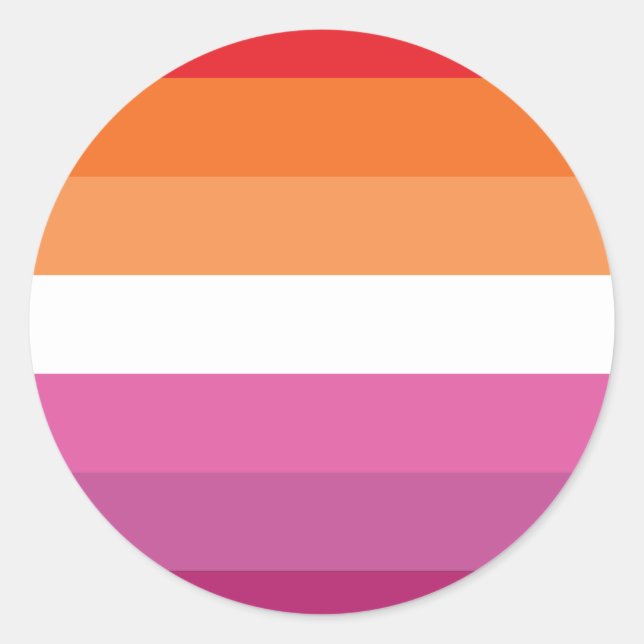 Adesivo Bandeira do Orgulho Lésbico (Pôr do Sol) (Frente)