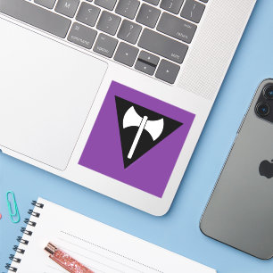 Adesivo bandeira do orgulho lésbico SlipperyJoe feminista 